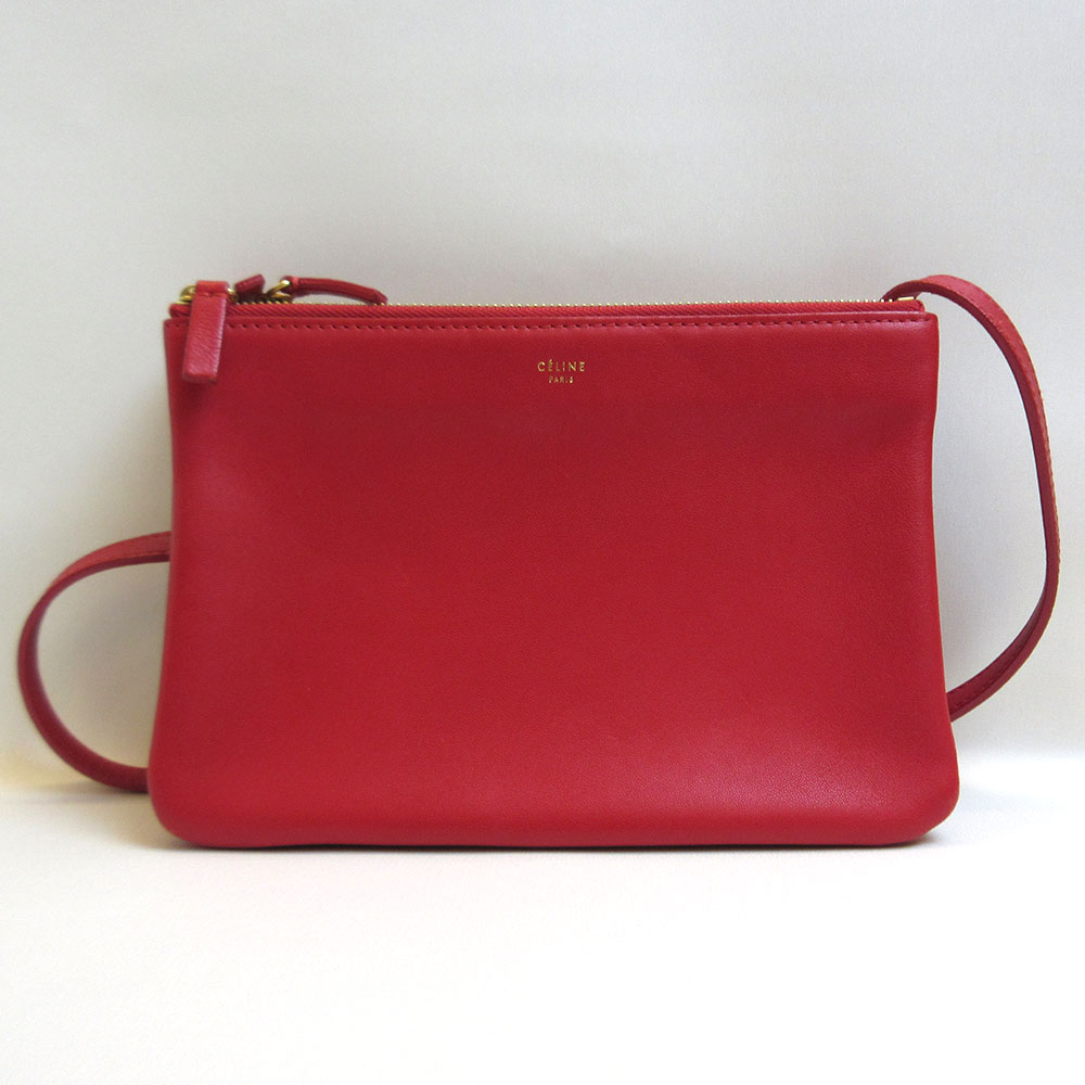楽天市場】セリーヌ トリオ スモール レッド 赤 ショルダーバッグ