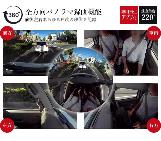 楽天市場】☆宅配便送料無料☆【ドライブレコーダー ドラレコ 360° 360