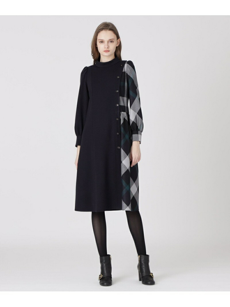 楽天市場】【SALE／44%OFF】ウールMIXポンチコンビワンピース BLUE