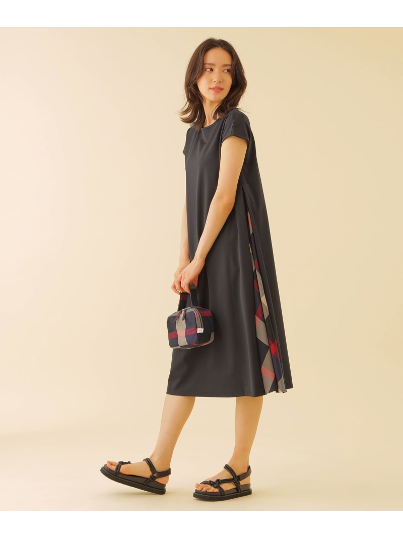 楽天市場】クレストブリッジチェックサイド切り替えワンピース CB
