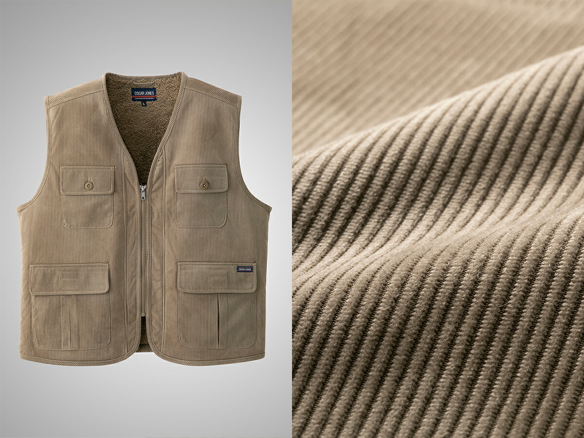 楽天市場】紳士 裏ボア コーデュロイ ベスト : CREST STYLE クレスト