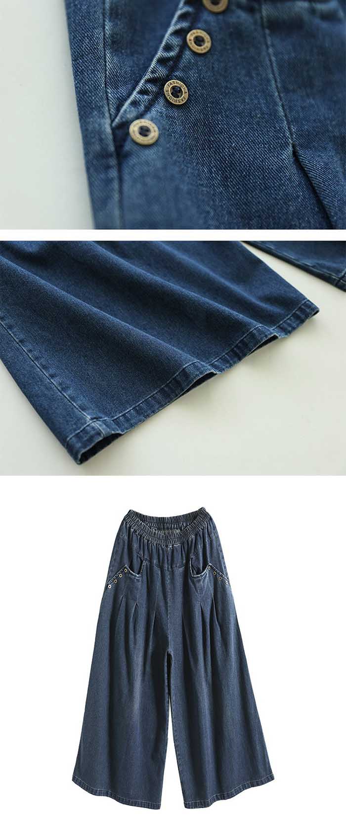 楽天市場】ワイドパンツ デニム ガウチョパンツ レディース ロング