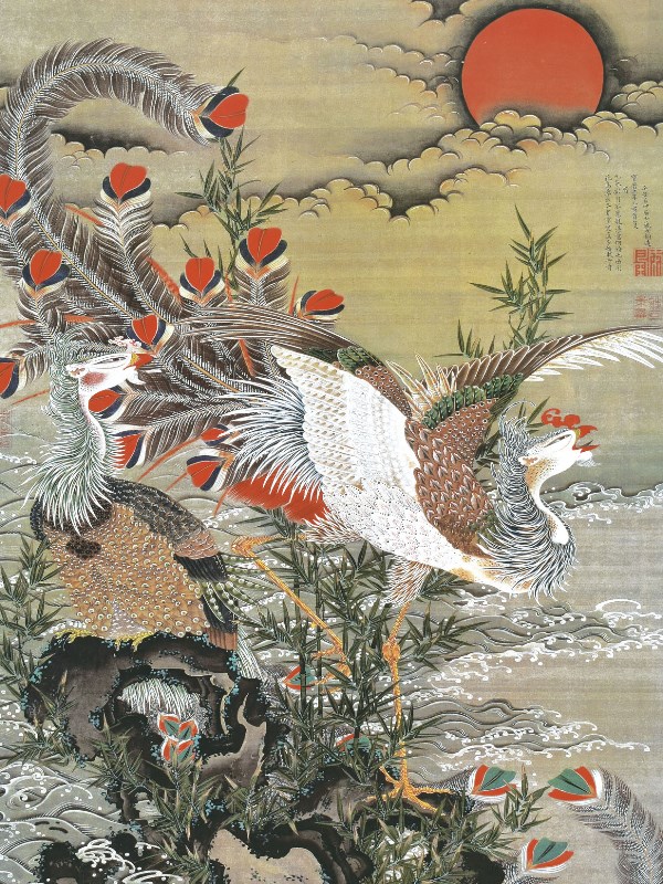 楽天市場】額絵 伊藤若冲 【旭日鳳凰図】 G4-BN072 [代引き不可