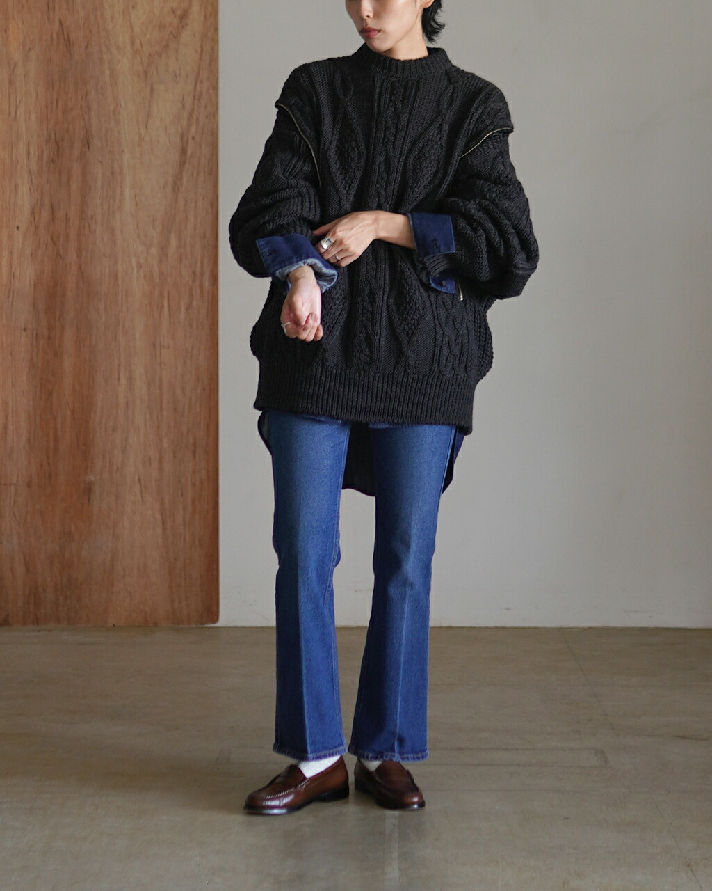 楽天市場】ミズイロインド mizuiro ind デニム ワイドシャツ denim