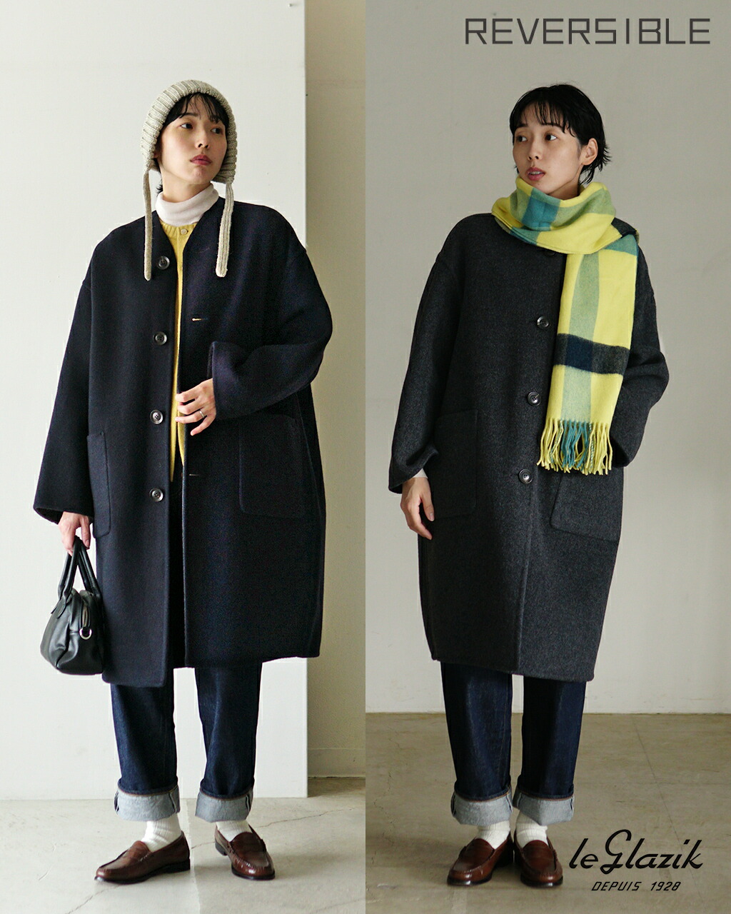 楽天市場】ル グラジック le glazik ウールリバー リバーシブルコート