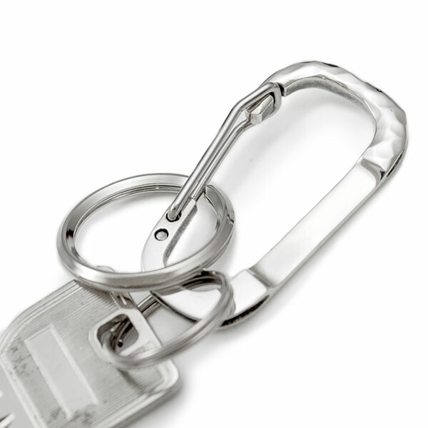 楽天市場】送料無料 カラビナ キーリング付き 名入れ 刻印 シルバー