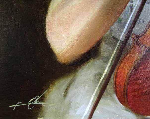 楽天市場】奥龍之介 バイオリンの少女 油彩8号 : ギャラリーダッドアート