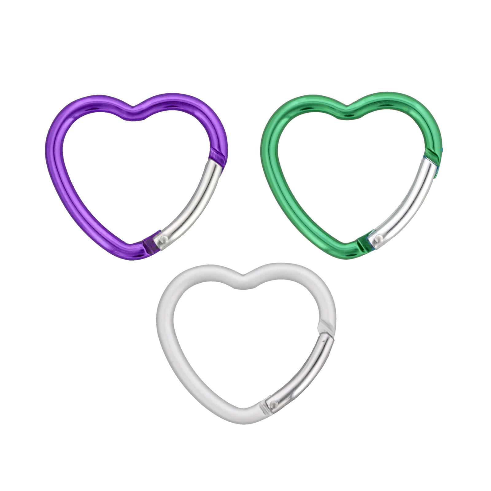 楽天市場】カラビナ ハート型 4×40 H カラー 3個セット パープル