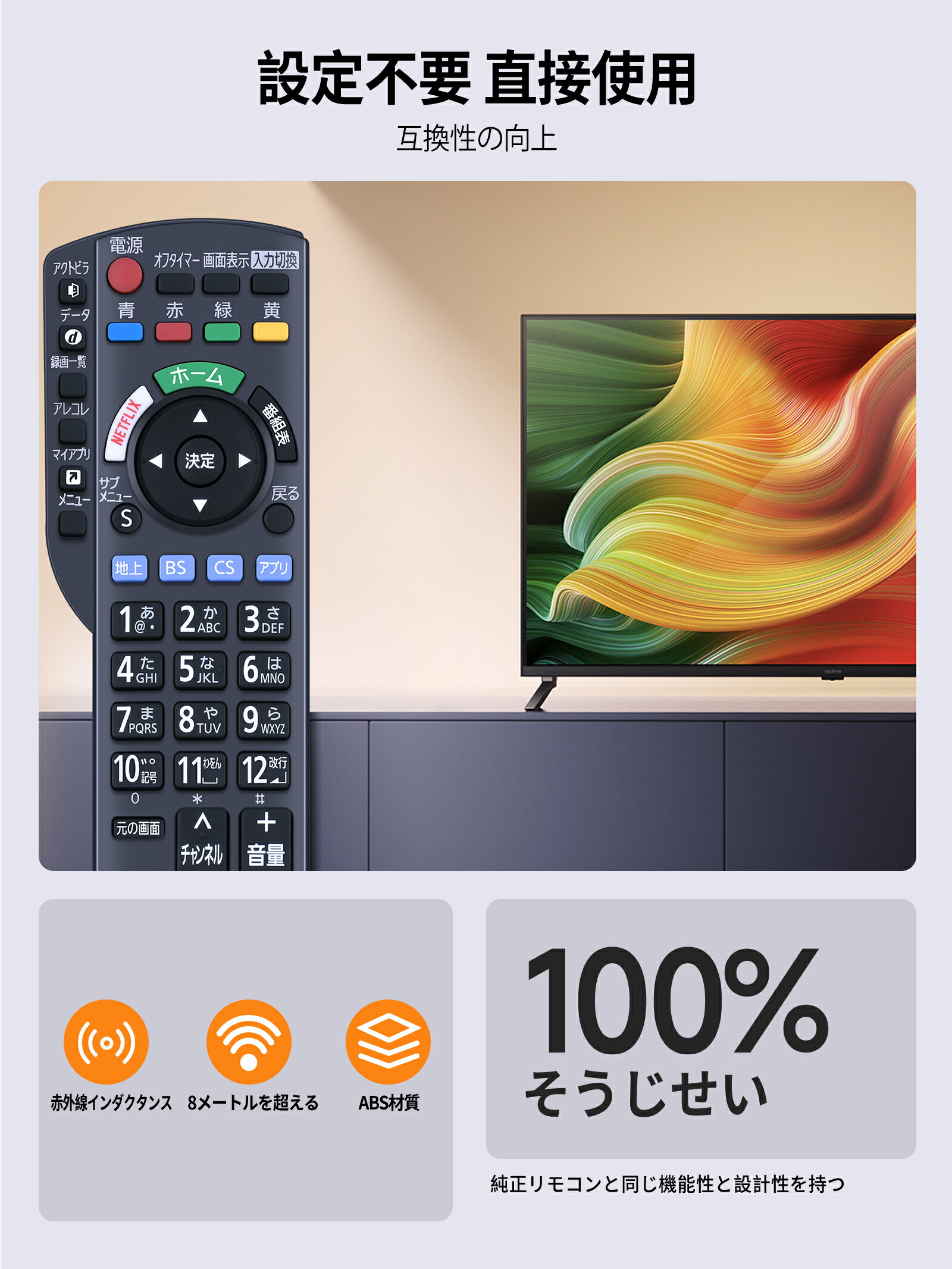 楽天市場】テレビリモコン N2QAYB001110 for パナソニック リモコン