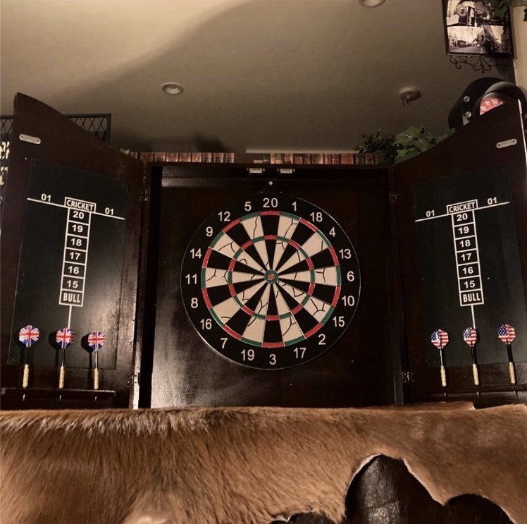 ダーツボード ケース付 アンティーク ダーツボード ケース付