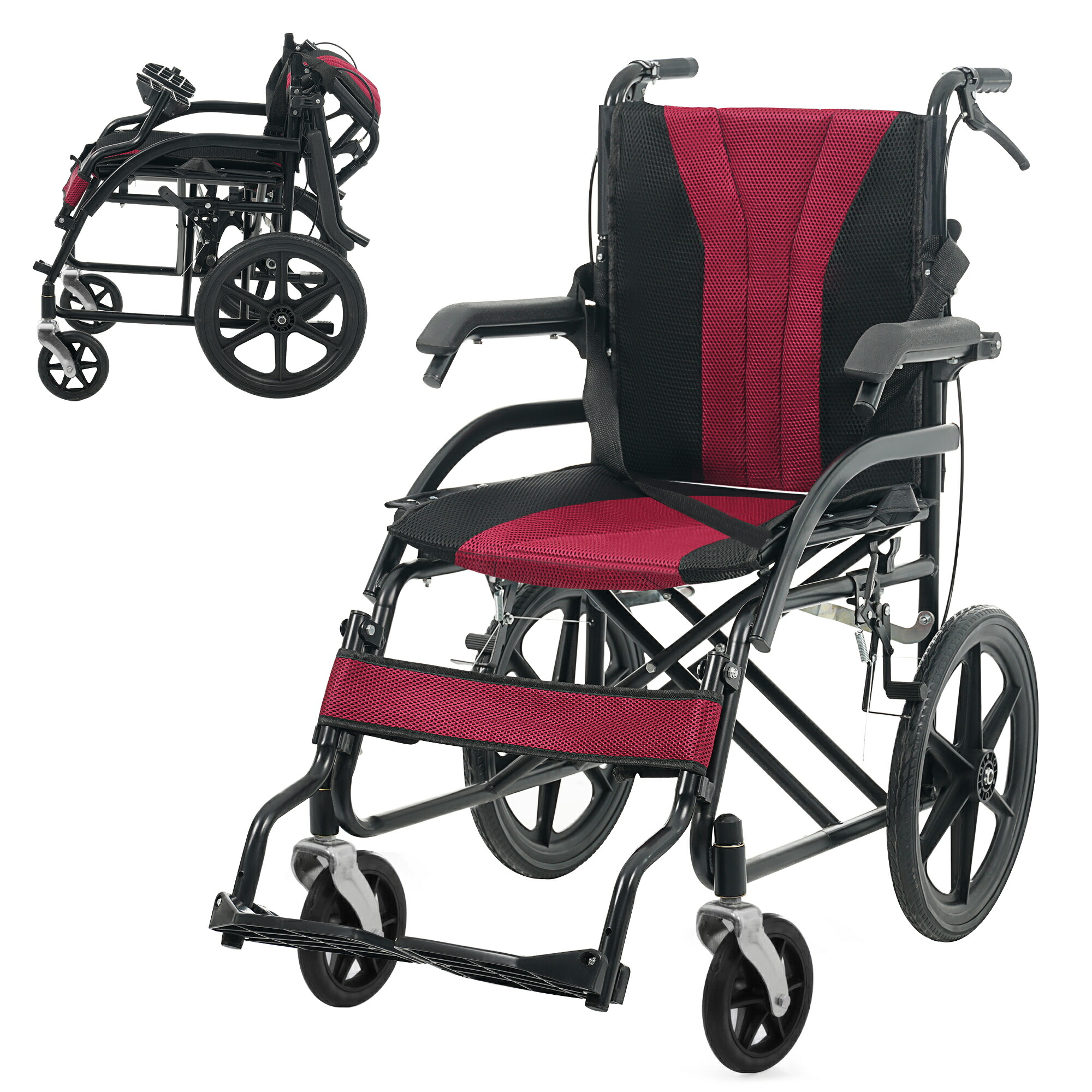 楽天市場】車椅子 軽量 折り畳み アルミ折りたたみじそうノーパンク