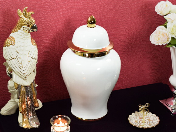 楽天市場】ホワイトゴールド ジンジャージャー 陶器蓋付壷