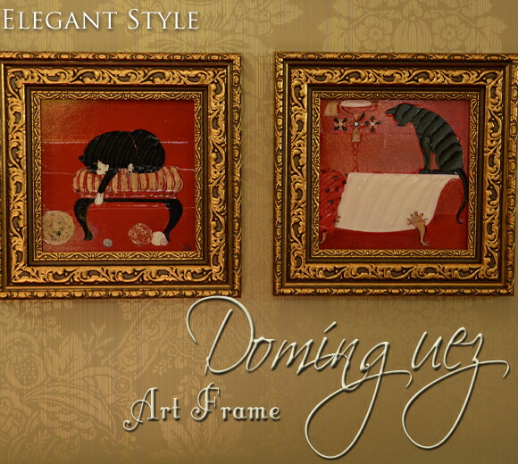 楽天市場】ネコのアートフレーム ドミンゲス ミニゲル アンティーク