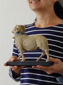 楽天市場】Sheep リボンをつけたヒツジの置物 羊 アンティーク 雑貨