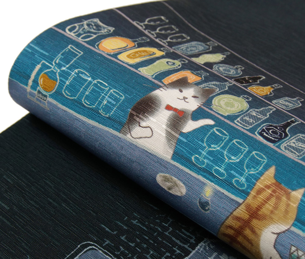 楽天市場】【10%OFFクーポン配布中】京袋帯 WAKKA ねこ酒Bar ネイビー