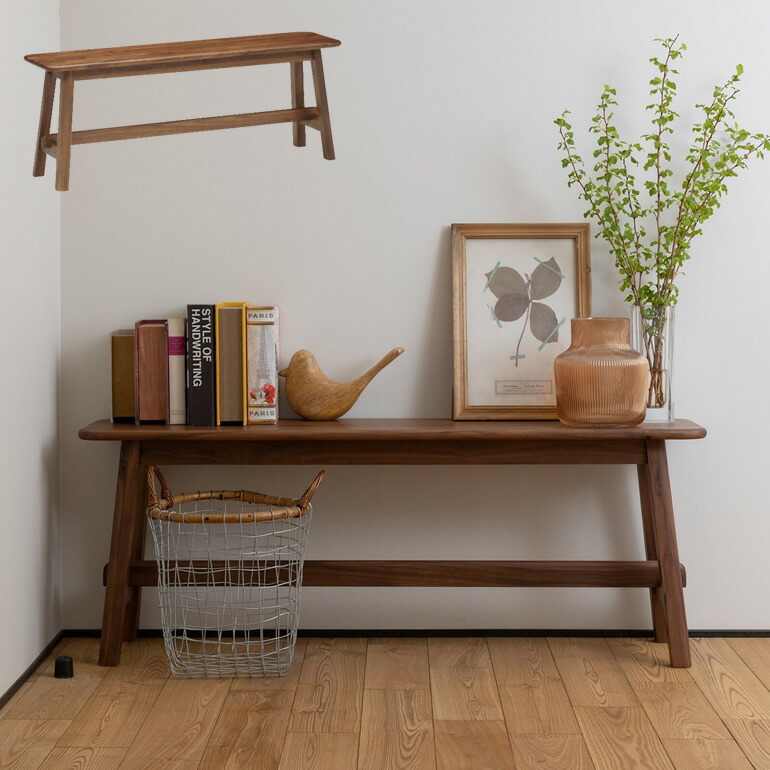 楽天市場】【在庫限り】ベンチ 木製 ウォールナット 天然木 無垢