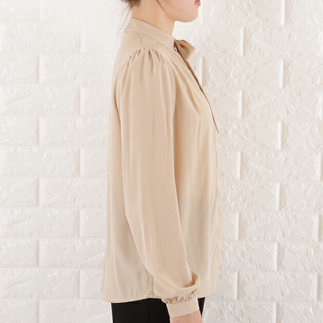 楽天市場】ハイネック ボウタイ ブラウス レディース トップス 長袖