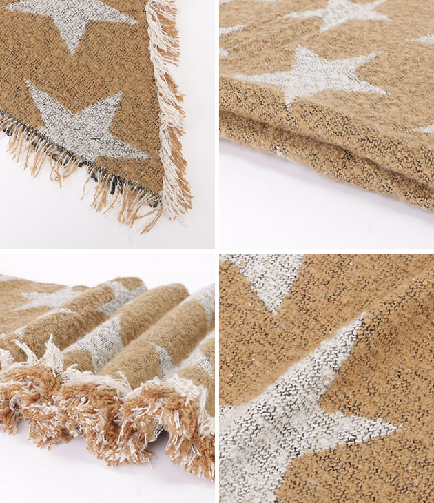 楽天市場】星柄ボリュームフリンジニットマフラー 女性 レディース