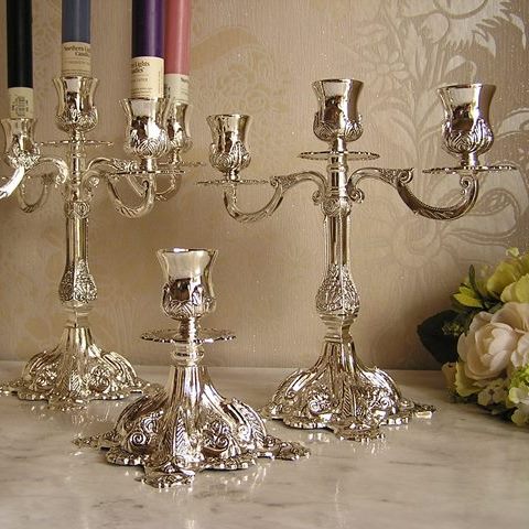 楽天市場】シルバー キャンドルホルダー 1灯/アンティーク仕上げ