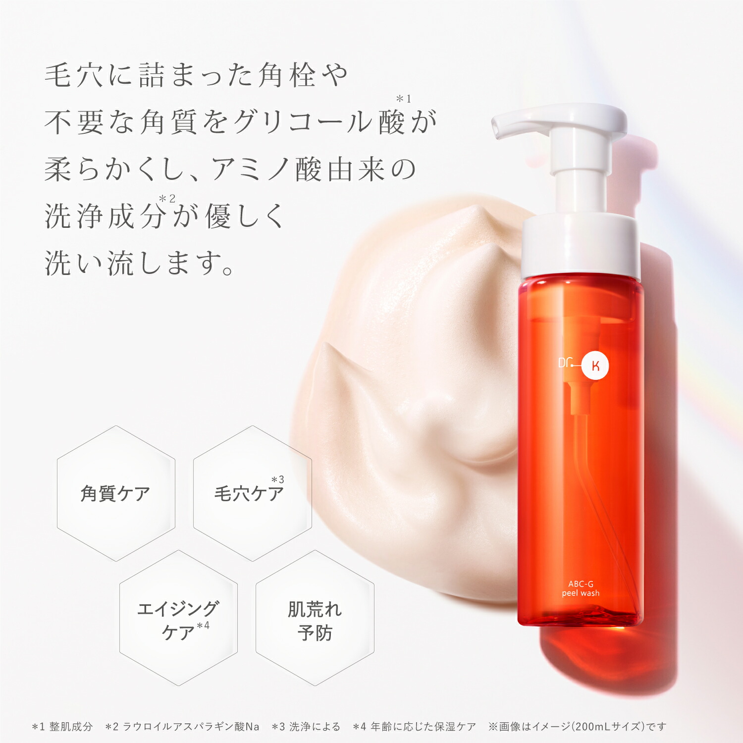 楽天市場】公式 ドクターケイ 角質ケア泡洗顔 ABC-Gピールウォッシュ