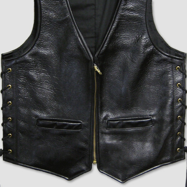 楽天市場】バンソン Vanson レザーベスト“Zippered Vest with lace-up