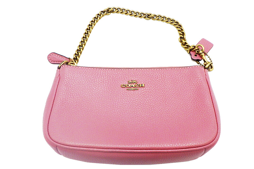楽天市場】COACH(コーチ） チェーン アクセサリーポーチ 53077 ピンク