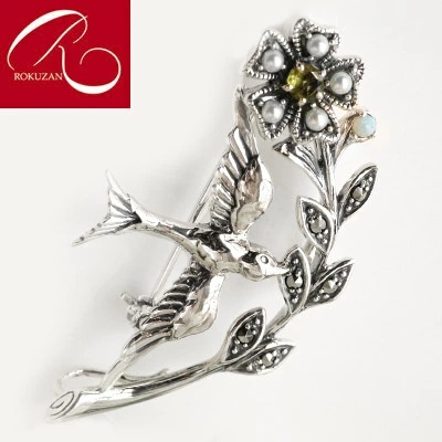 楽天市場】【碌山】 シルバー 幸せの小鳥 ブローチ&ペンダントトップ