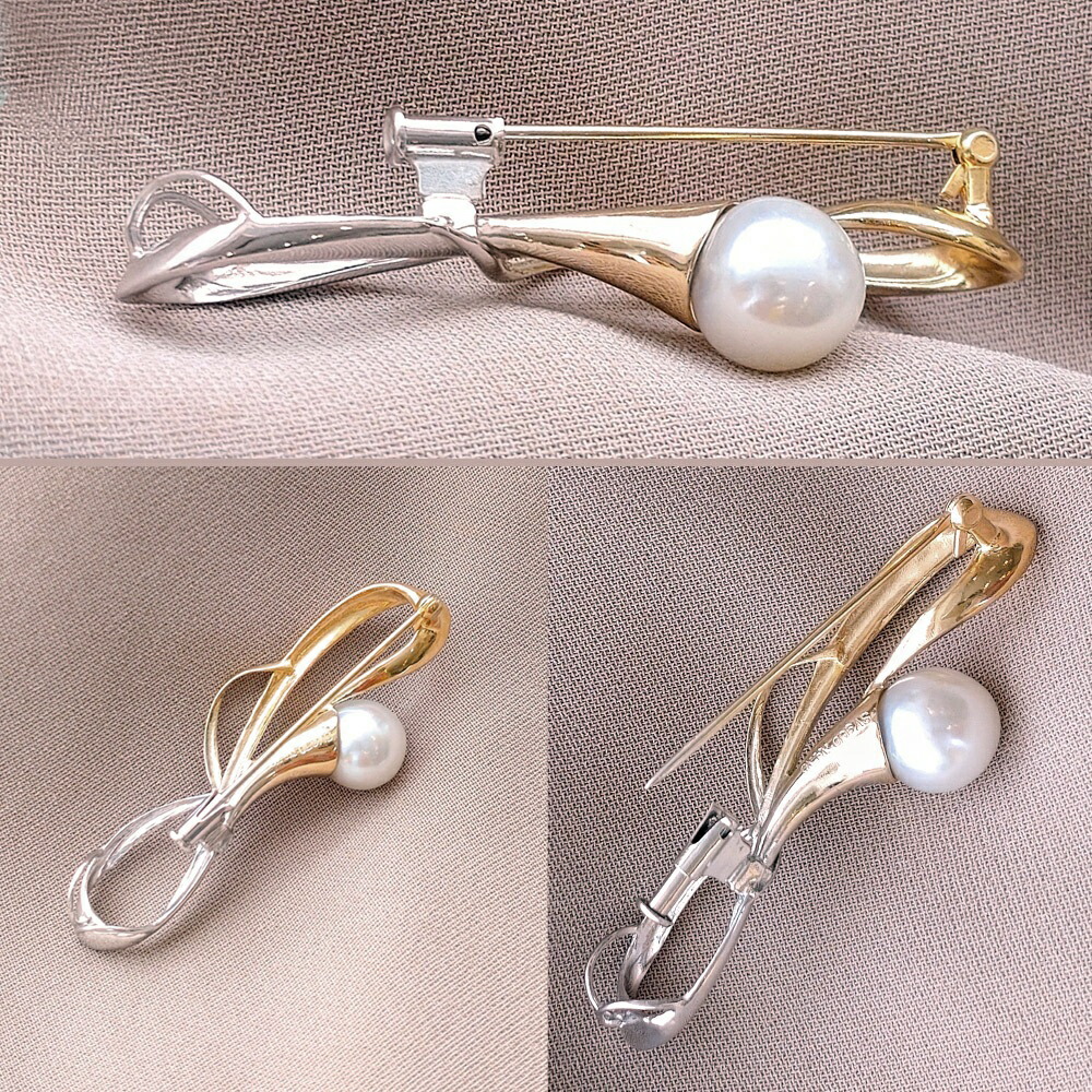 楽天市場】シルバー 白蝶パール ブローチ白蝶真珠本真珠パール