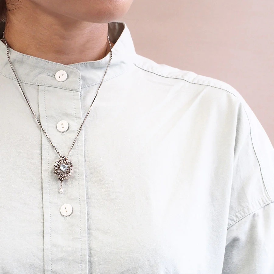 楽天市場】【碌山】 シルバー ブルートパーズ アールヌーボーブローチ