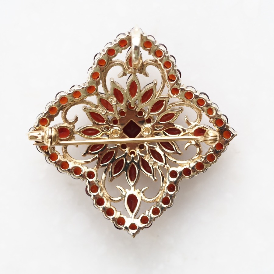 楽天市場】【碌山】 シルバー ガーネット ペンダント ブローチ