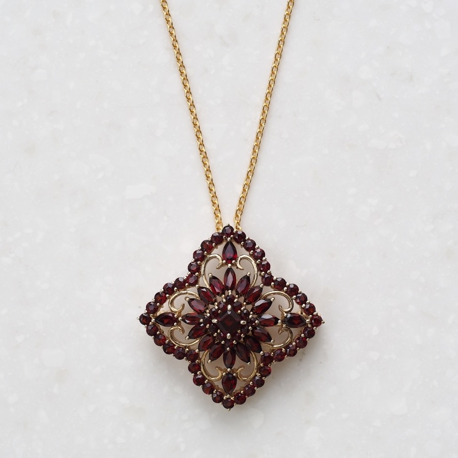 楽天市場】【碌山】 シルバー ガーネット ペンダント ブローチ