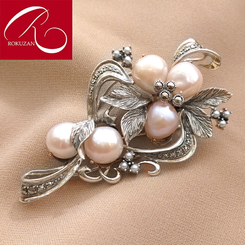 楽天市場】【碌山】 シルバー バロックパール ブローチ シルバー 結婚