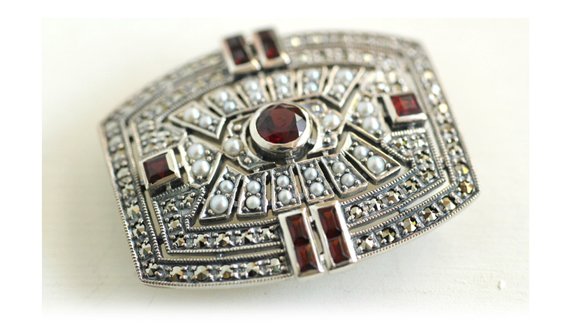 楽天市場】【碌山】 シルバー ガーネット ブローチ&ペンダントトップ