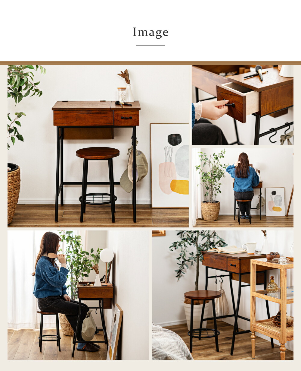 楽天市場】ドレッサー 2点セット 幅60cm 鏡台 スツール付 椅子 セット