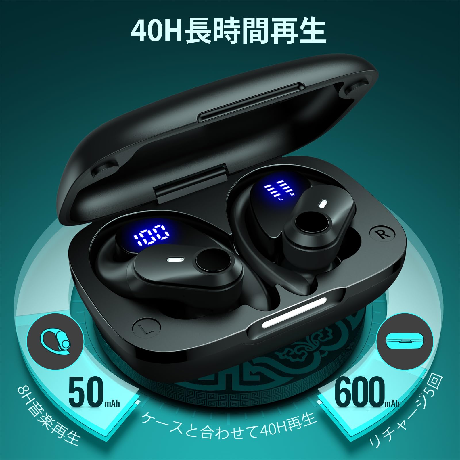 楽天市場】【送料無料】イヤホン bluetooth 耳掛け式イヤホン