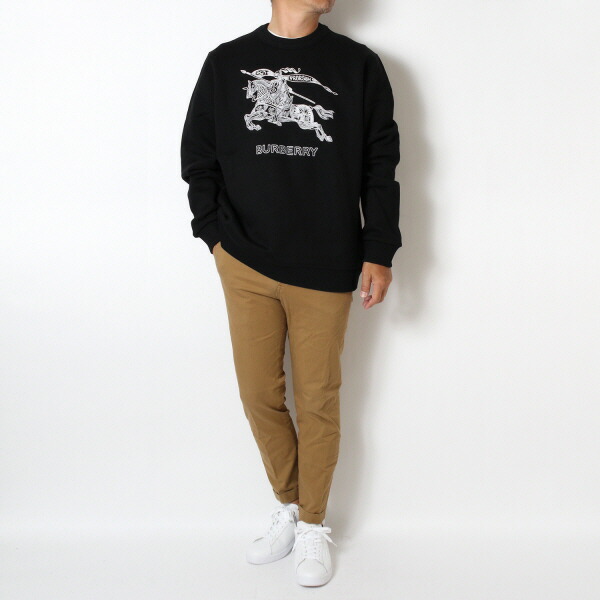 バーバリー Bロゴ＆スターパッチ スウェット トレーナー ブラック 楽天