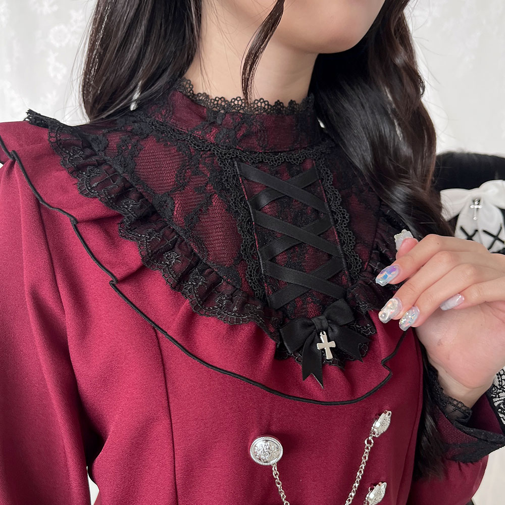 楽天市場】【SALE】レースアップVヨークフリルブラウス : 夢展望 YUMETENBO