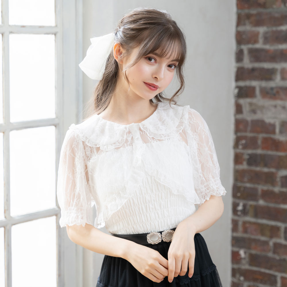 楽天市場】レースボレロsetシャーリングトップス : 夢展望 YUMETENBO