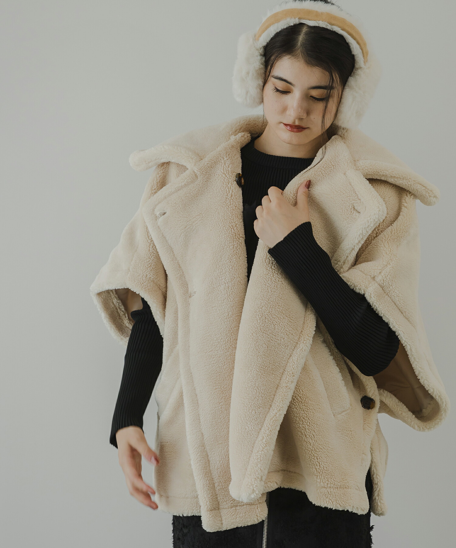 楽天市場】テディベアポンチョコート ポンチョ コート レディース