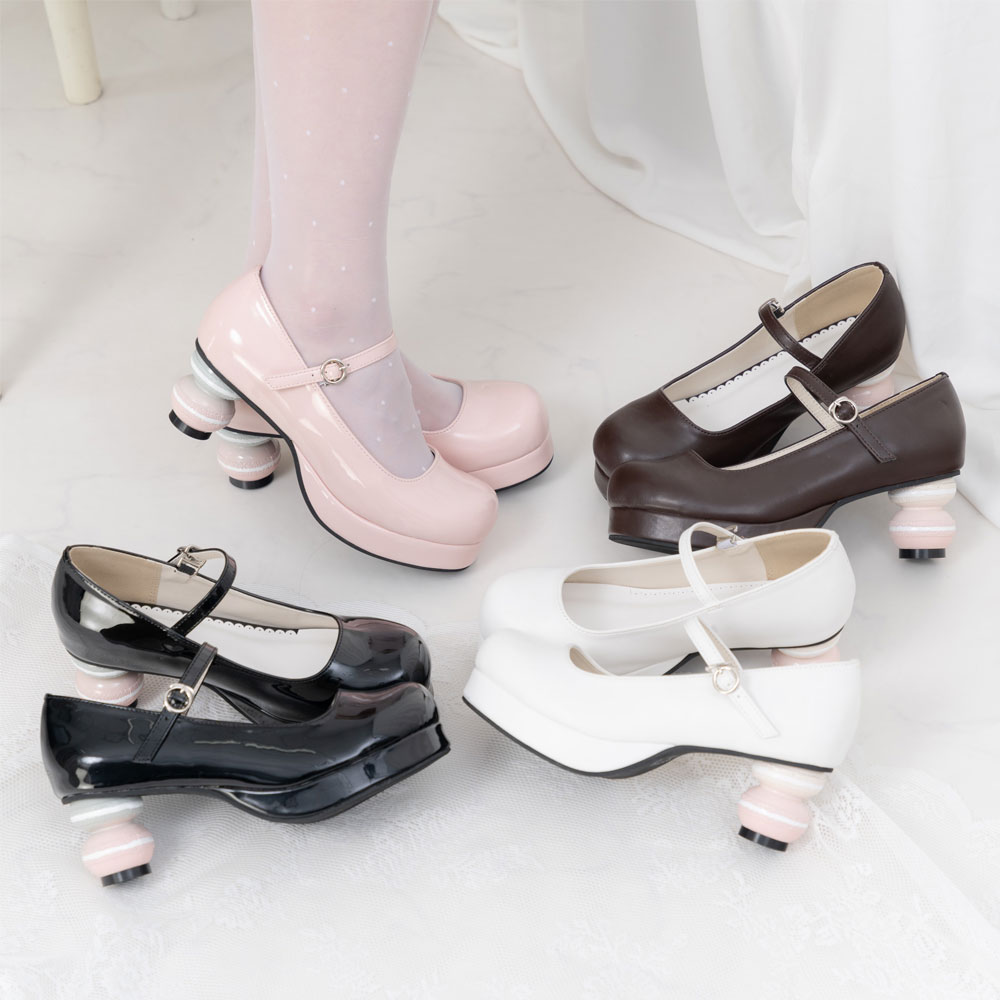 楽天市場】【SALE】マカロンヒールロリータパンプス 靴 レディース