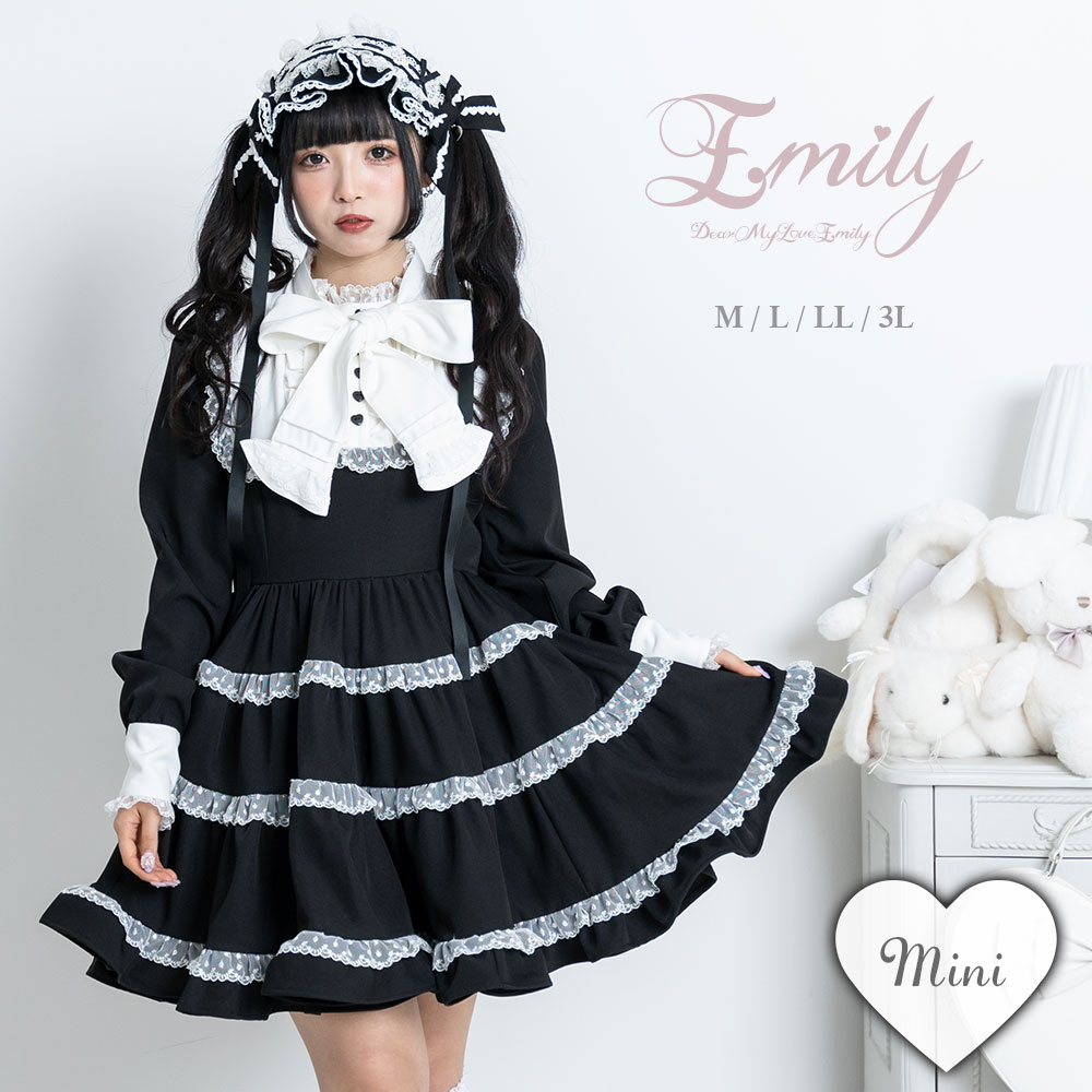 楽天市場】エミリーフリルワンピース mini M-3L レディース ワンピース