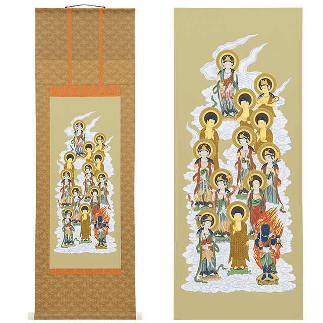 複製/昇月/松竹梅/天神図/工芸/布袋屋掛軸HI-748 複製/昇月/松竹梅