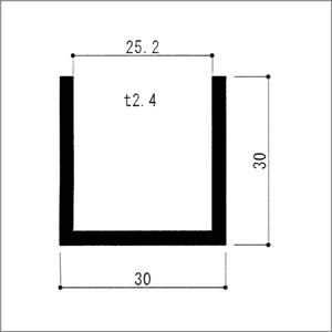楽天市場】アルミチャンネル チャンネル材 2.4x30（内寸25.2