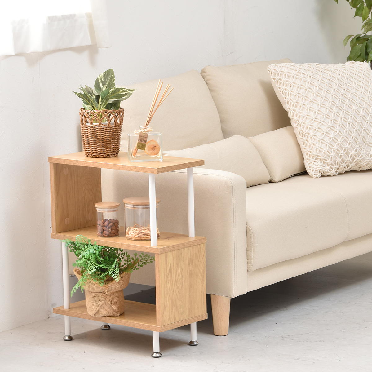 楽天市場】サイドテーブル S字サイドテーブル S字ラック 5の字サイド