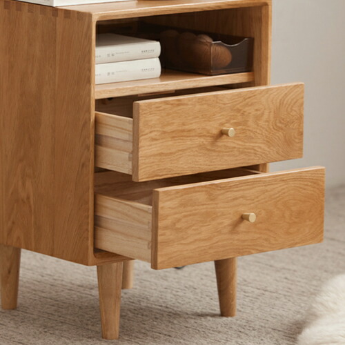 楽天市場】ナイトテーブル チェスト ナチュラル ベットサイドテーブル