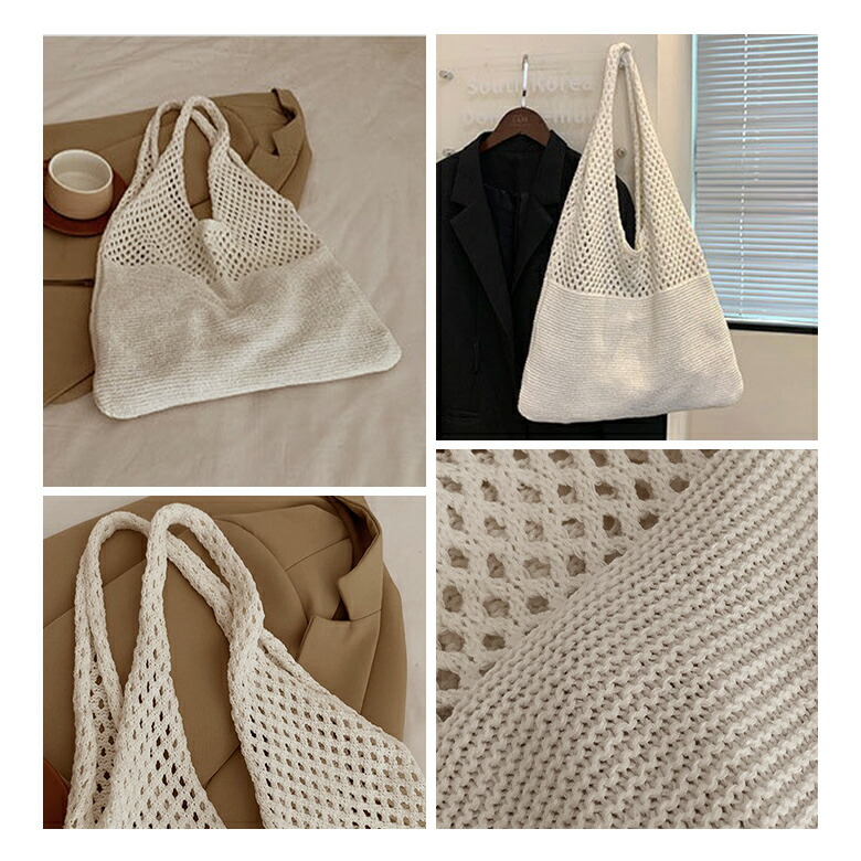 楽天市場】【2点購入で30％OFFクーポン対象】ニットトートバッグ かぎ