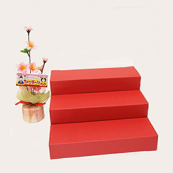 楽天市場】ひな祭り店舗装飾 紙製ひな段ディスプレイ台と桃ラッピング