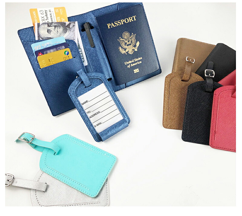 楽天市場】パスポートケース ネームタグ 2点セット パスポートカバー