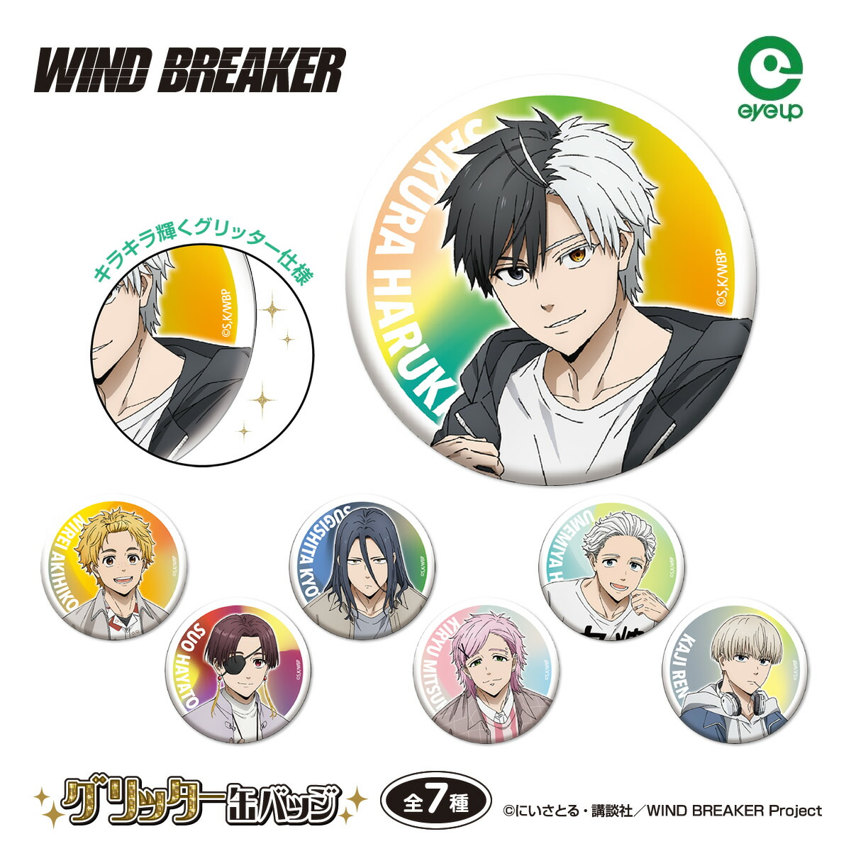 楽天市場】TVアニメ『WIND BREAKER』 グリッター 缶バッジ vol.2