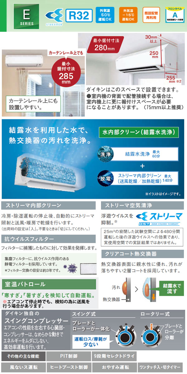 楽天市場】【工事費込 セット】ダイキン 6畳用 エアコン S225ATES